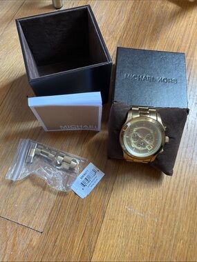 Michael Kors Runway Gold and Champagne Chronograph Bracelet Watch
